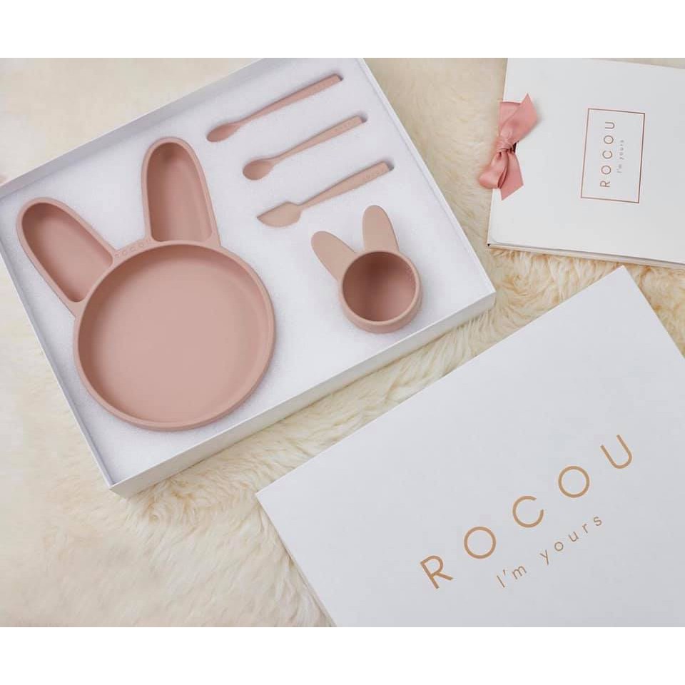 Set ăn dặm gấu Rocou 5 chi tiết Hàn Quốc