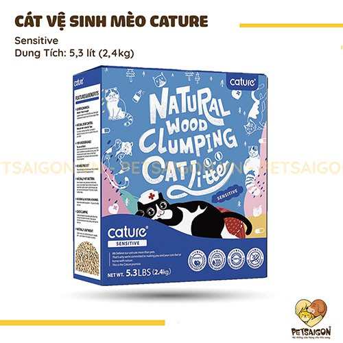 [CHÍNH HÃNG] CÁT GỖ CATURE CHO MÈO - SENSITIVE - 2.4KG