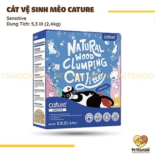 Cát gỗ cature cho mèo - sensitive - 2.4kg