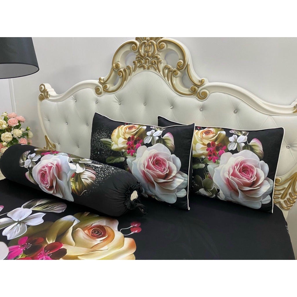 Bộ Drap gối  thun Ý 5D Cao Cấp , mát lạnh, thấm hút tốt