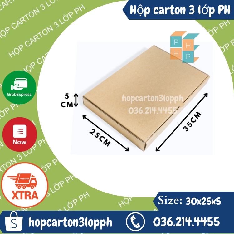 30x20x7, hộp carton nắp gài đựng quần áo, phụ kiện, quà tặng handmade giá xưởng