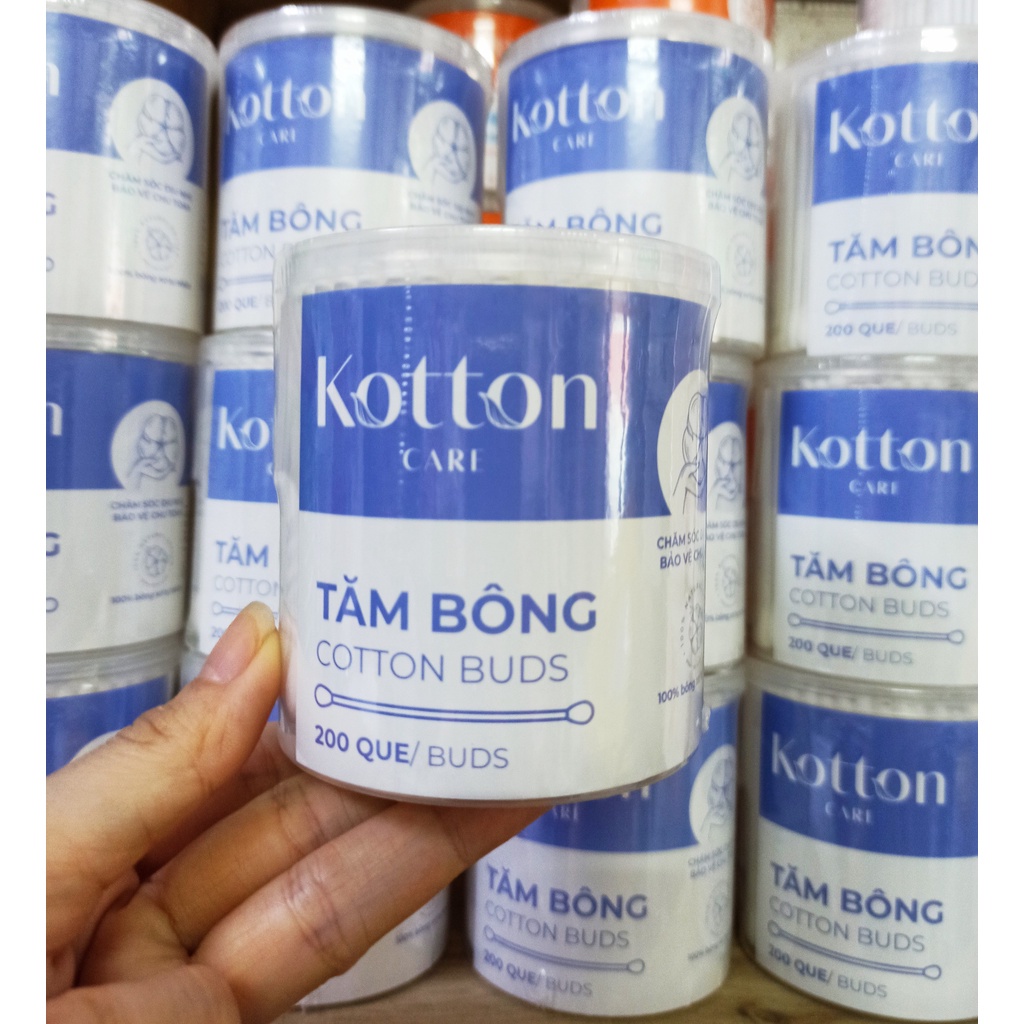 Tăm bông Kotton Care  dạng lọ tiết kiệm.