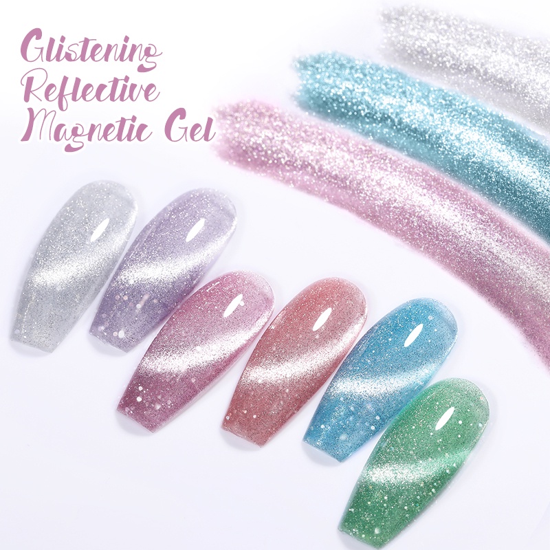 Sơn móng tay UR SUGAR dạng gel 7.5ml màu hồng/ xanh dương bạc thời trang mùa hè