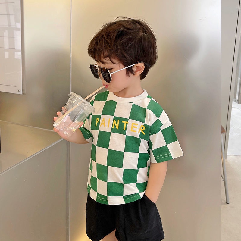 Áo Thun Tay Ngắn Cổ Tròn Dáng Suông Dễ Phối Đồ Thời Trang Hè Phong Cách Hàn Quốc Mới Cho Bé Trai 2022