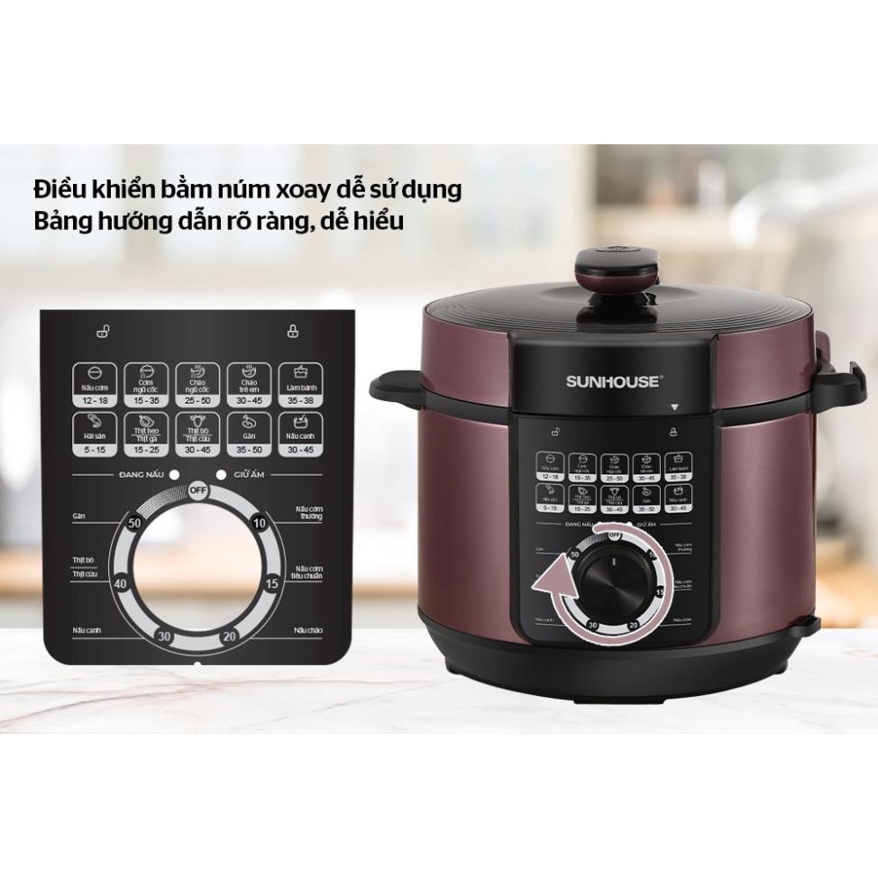 Nồi áp suất điện đa năng Sunhouse SHD1657, BH 12 tháng