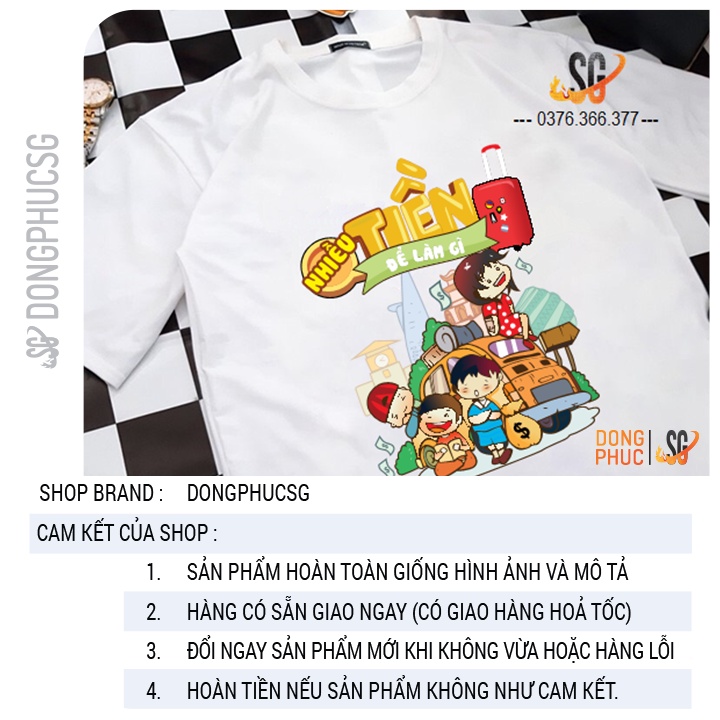 Áo thun nhóm lớp độc đáo nổi bật form unisex nam nữ phông trắng chất cotton dày dặn SGS152 | SG