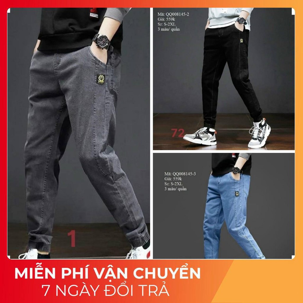 (Ảnh thật+video) Quần jean jogger ống ôm chất liệu dày dặn giá rẻ, trẻ trung
