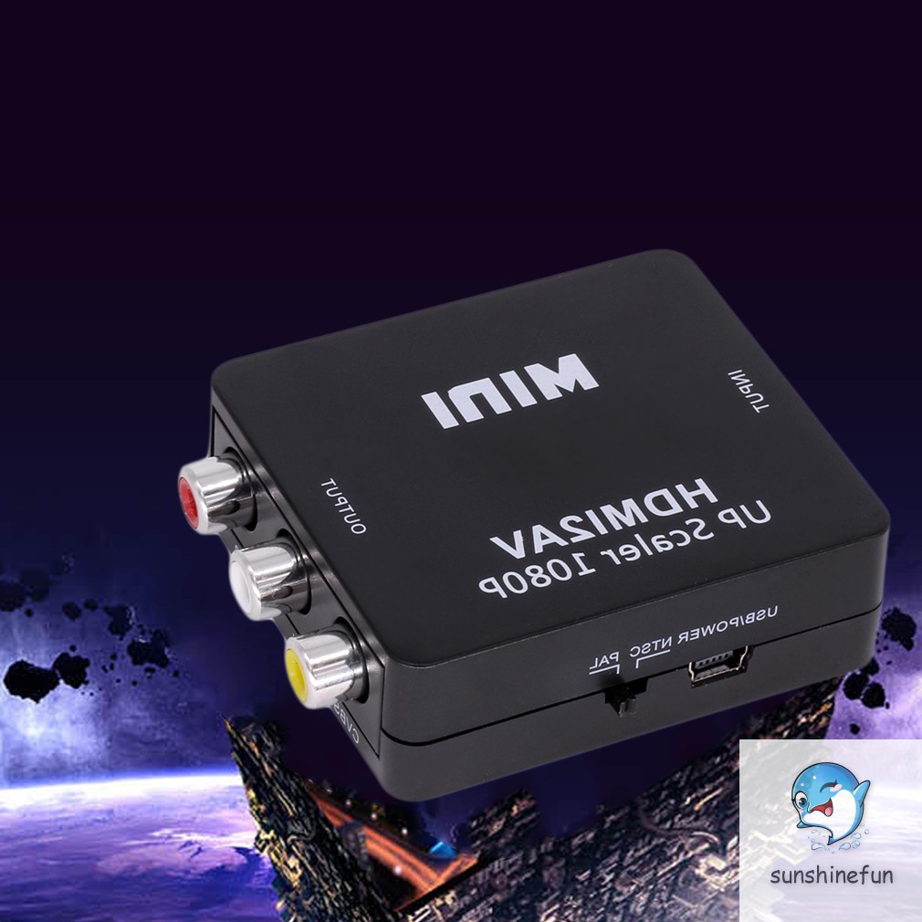 Bộ chuyển đổi âm thanh / Video AV CVBS mini 1080P HDMI sang RCA cho HDTV