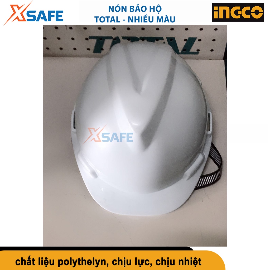 Nón bảo hộ Total chất liệu polythelyn chịu va đập, dây nón nylon trang bị nút gài dễ điều chỉnh, 4 màu lựa chọn