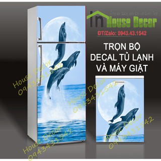 Tranh dán tủ lạnh 3D 🍀 FREESHIP 🍀 GIẢM 5K KHI NHẬP […] - Decal dán tủ lạnh 3D Cá heo 3D MS 71