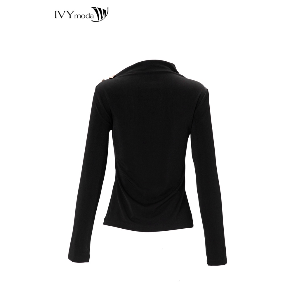 Áo thun nữ ôm cổ cách điệu IVY moda MS 58M7209