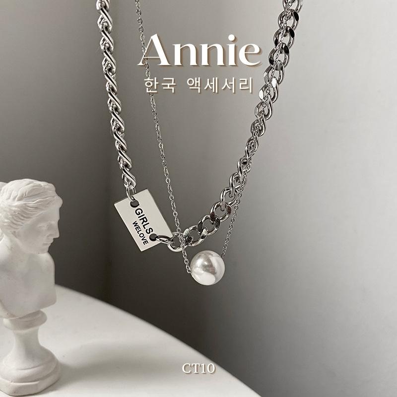 Dây chuyền titan nữ mắt xích sợi đôi cá tính hiện đại ANNIE CT10