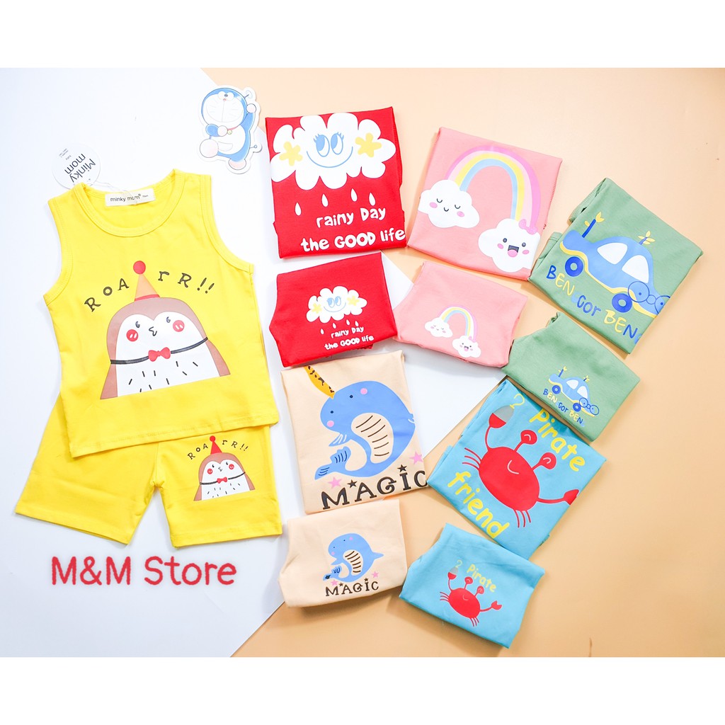SALE BỘ 3 LỖ COTTON MINKY MOM CAO CẤP BÉ TRAI BÉ GÁI