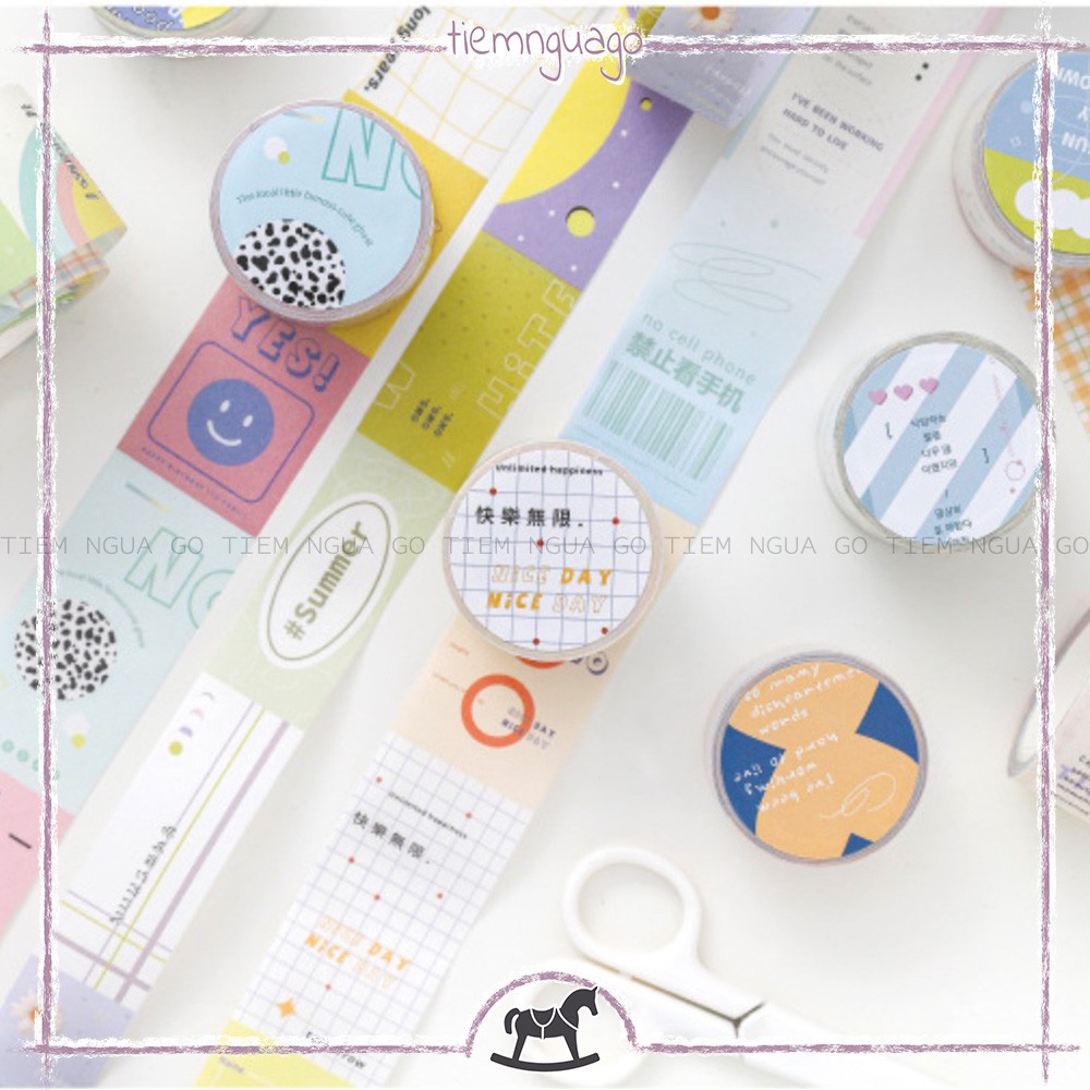 [Mã SKAMLTSM9 giảm 10% đơn 99K] Cuộn Washi Tape Colorful Day Trang Trí Sổ Tay, Bullet Journal, Planner - Tiệm Ngựa Gỗ