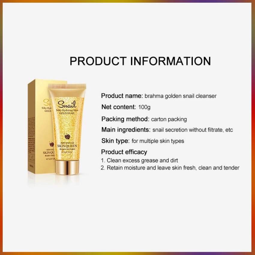 Sữa rửa mặt chống lão hoá, dưỡng ẩm, trắng da Venzen 100g/Hộp dưỡng chất 24k và ốc sên