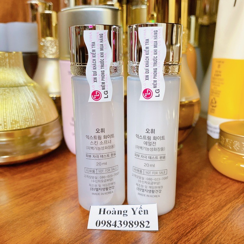 Cặp nước hoa hồng + sữa dưỡng ohui trắng da 20ml/ chai - Hàng Cty, tách set, date 2023