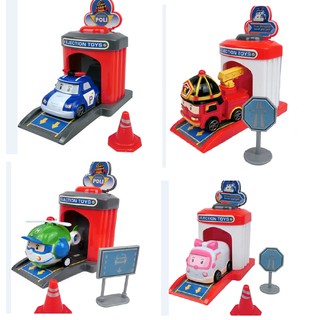 Xe mô hình ô tô robocar poli và những người bạn gồm 4 nhà đẩy và xe ô tô mini chạy cót đồ chơi trẻ em