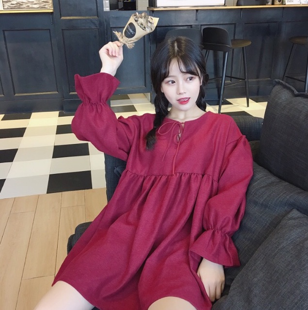 ĐẦM BABYDOLL TAY DÀI ULZZANG CÓ SIZE ĐẠI , BIGSIZE | BigBuy360 - bigbuy360.vn