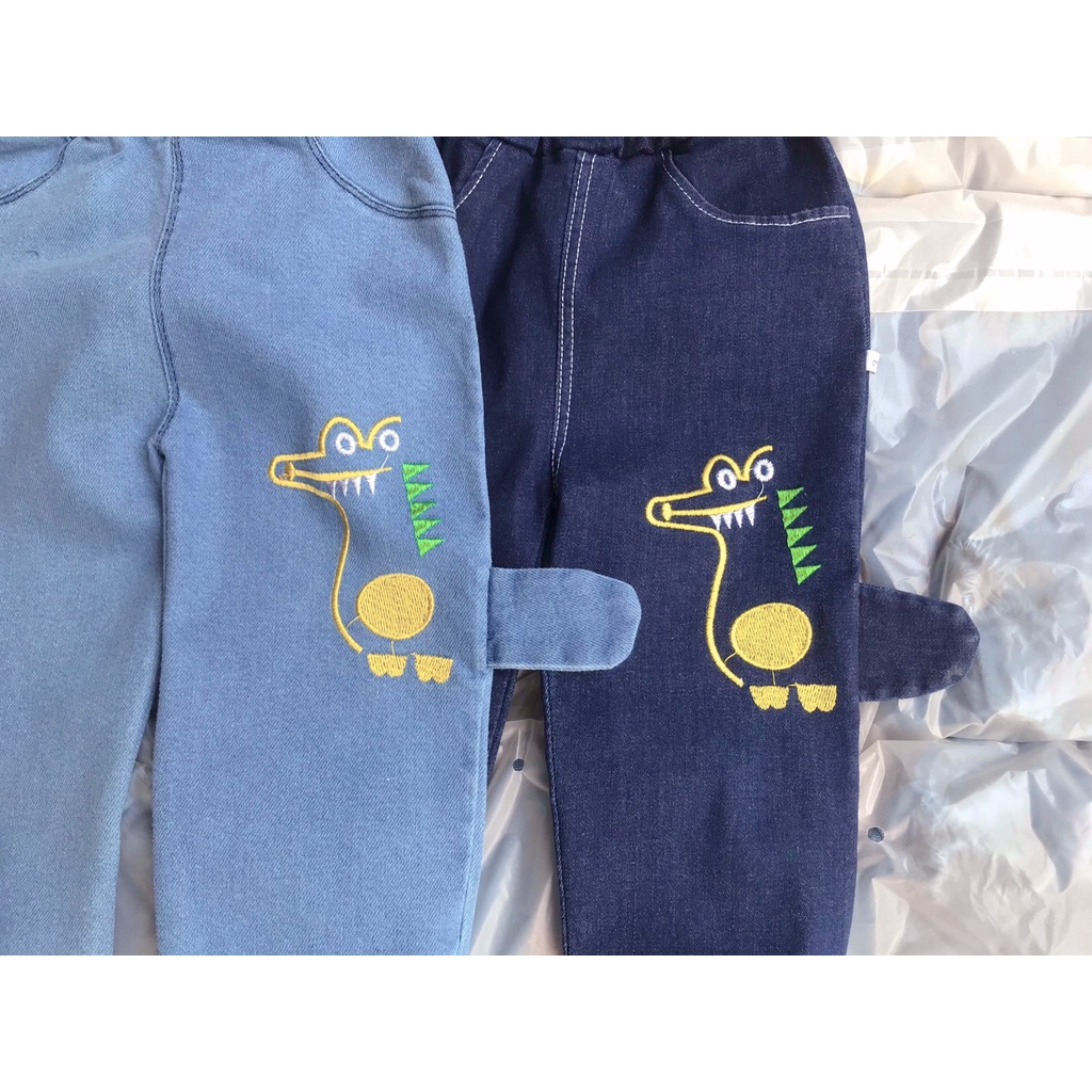Quần bò dáng Jogger hình Khủng Long cho bé 10-20kg