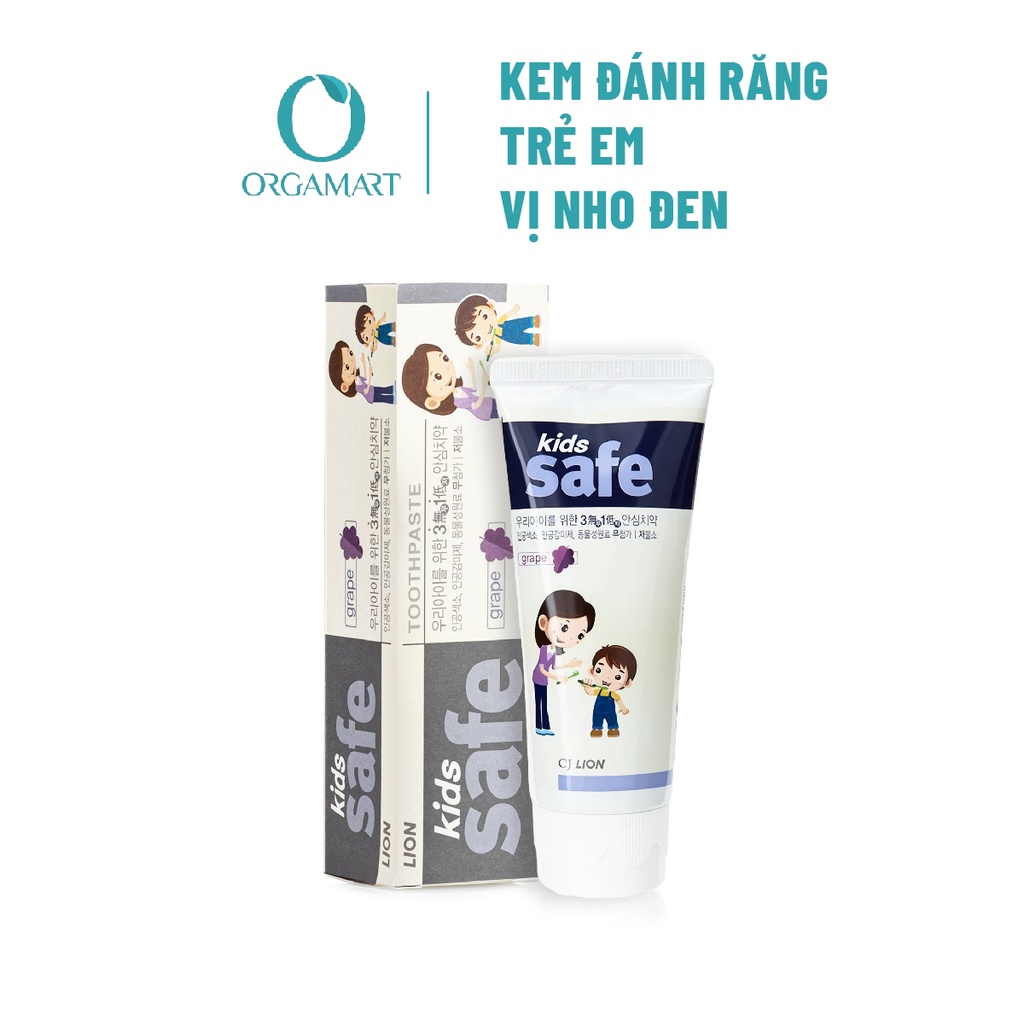 Kem Đánh Răng Trẻ Em Lion Kids Safe Hương Nho Hàn Quốc 90G