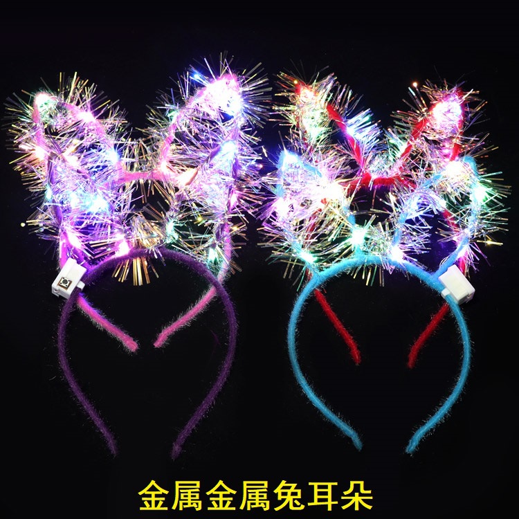 Băng Đô Tai Thỏ Có Đèn Led Phát Sáng Trong Đêm Cho Nữ