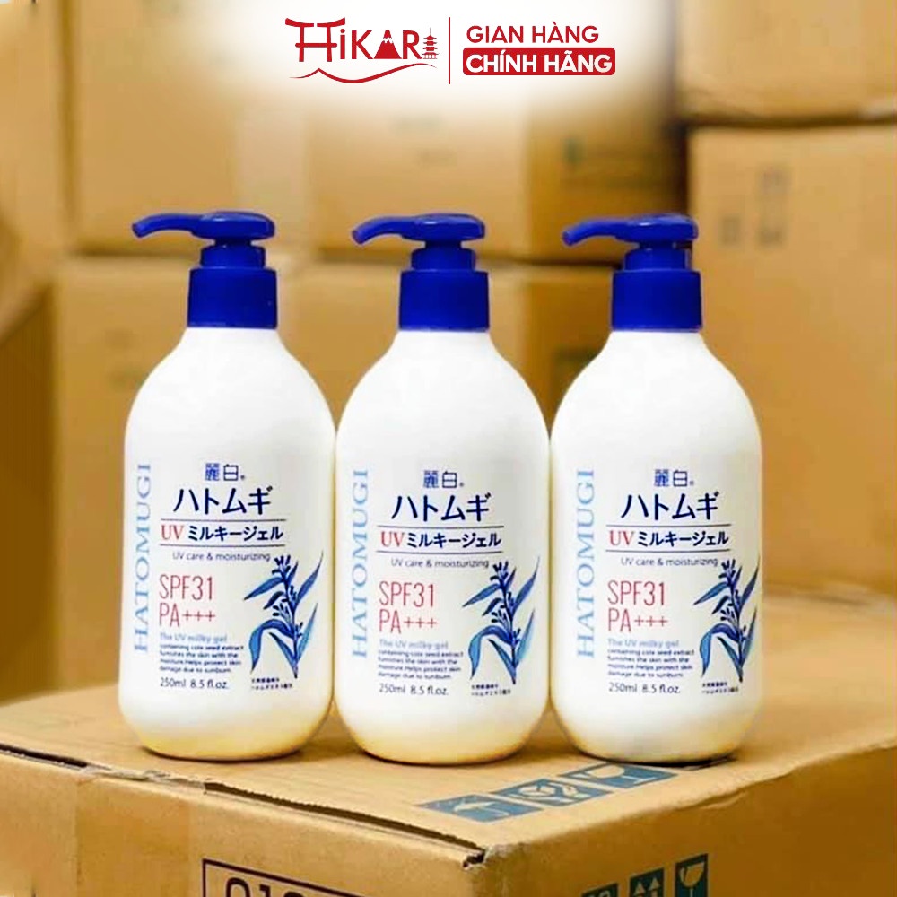 Sữa dưỡng thể chống nắng Reihaku Hatomugi UV Milky Gel 250ml