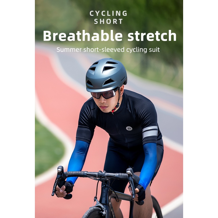 Bộ quần áo đạp xe đạp ROCKBROS màu đen thoáng khí thời trang mùa hè cho nam nữ
