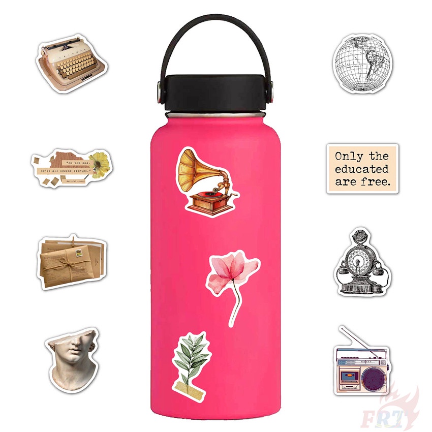 Bộ 100 Cái/Bộ ❉ Miếng Dán Trang Trí Phong Cách Retro Độc Đáo ❉ Sticker Dán Tường Chống Thấm Nước Thời Trang