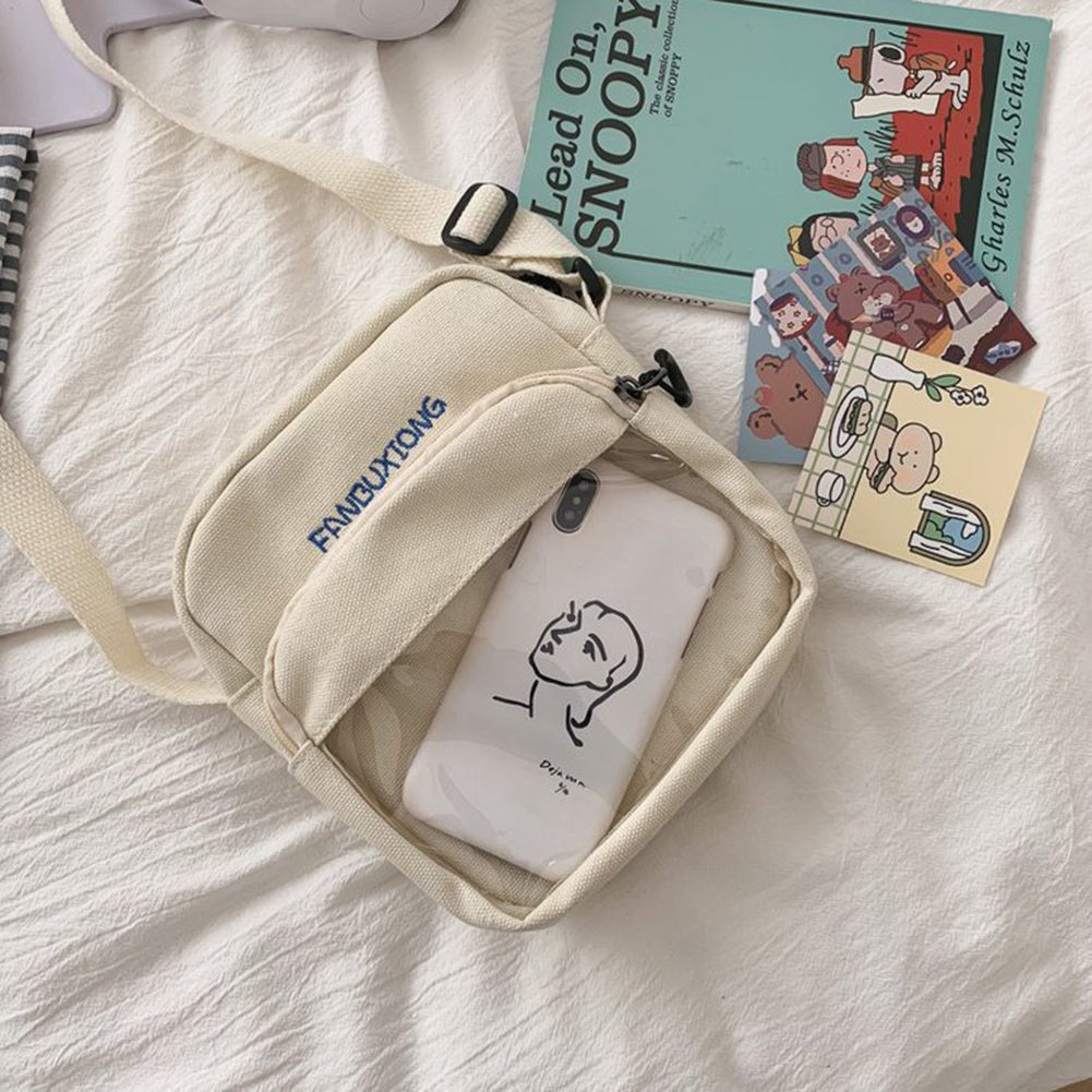 Túi Đeo Chéo Nữ Bằng Vải Canvas Nhỏ Xinh Phong Cách Hàn Quốc Đơn Giản