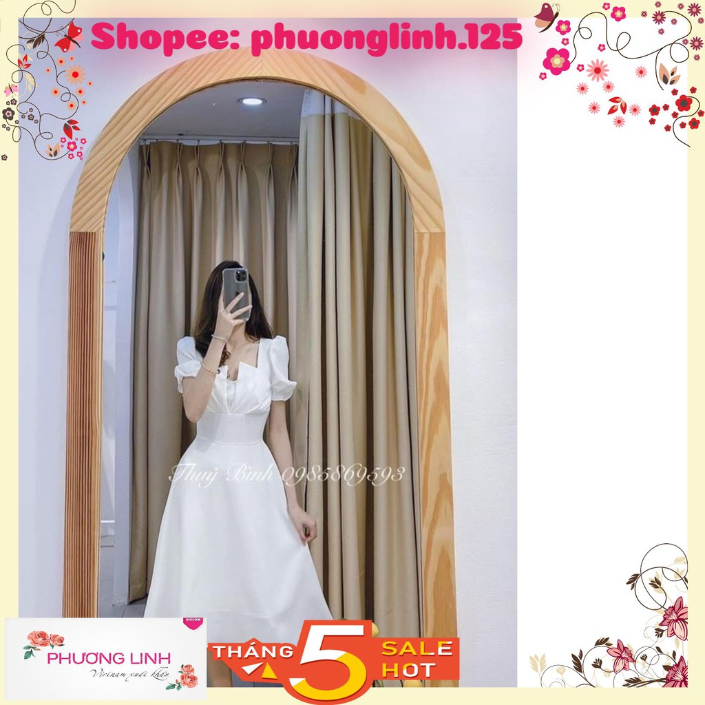 [Mã FAGREEN1505 giảm tới 30K đơn 99K] VÁY VNXK XẾP QUẠT NGỰC TAY BỒNG 2M CHO NỮ | BigBuy360 - bigbuy360.vn