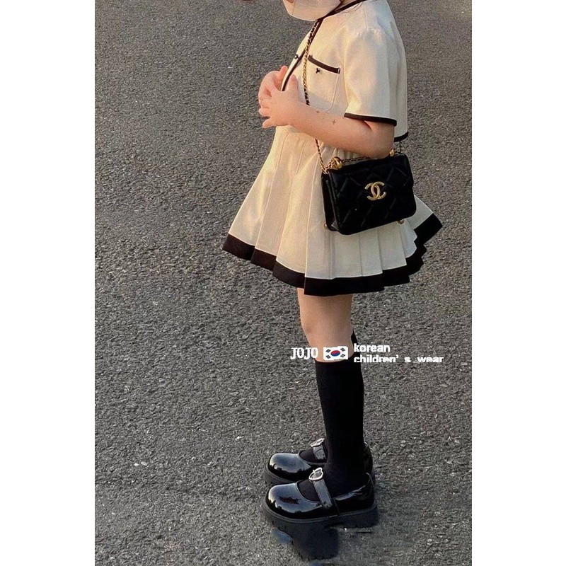 Bộ Áo Sơ Mi + Chân Váy Thời Trang Mùa Hè Hàn Quốc Cho Bé Gái