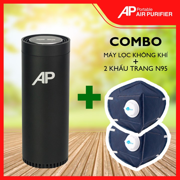 Combo Máy Lọc Không Khí Ô Tô Và 2 Khẩu Trang AQBLUE MOTO N95 💖CHÍNH HÃNG💖 Lọc Không Khí Ô Tô Và Khử Mùi Xe Hiệu Quả