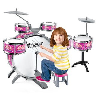 Bộ trống trẻ em dành cho người mới bắt đầu tập chơi mô phỏng nhạc cụ jazz đồ laser 6 1-3-8 tuổi