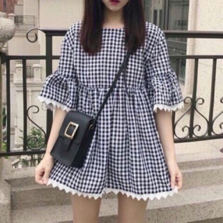 Đầm babydoll kẻ sọc