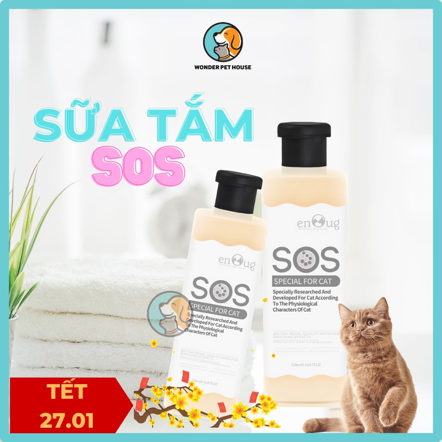 [Chính Hãng Kỳ Nam] Sữa Tắm SOS Cho Mèo 530ml Dưỡng Lông