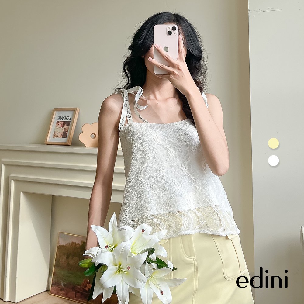 Áo ren hai dây họa tiết cách điệu EDINI - A1387