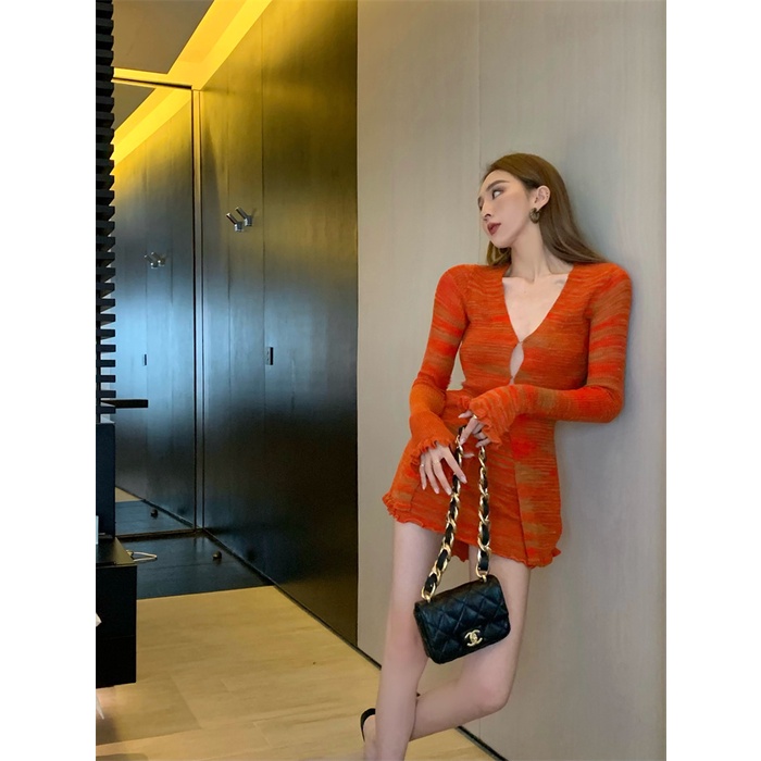 DUNEA Bộ đồ gồm áo cardigan dệt kim và chân váy thời trang quyến rũ dành cho nữ