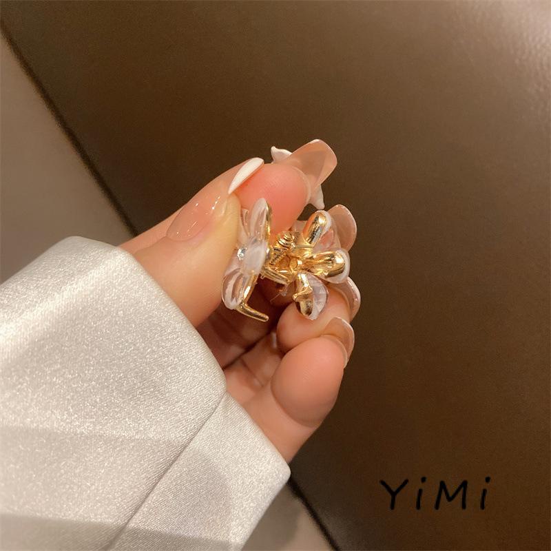 [mo] Kẹp Tóc Mái Nhỏ Hình Bông Hoa Đính Pha Lê Cá Tính