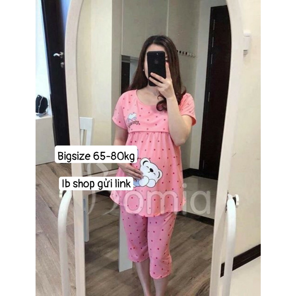 Bộ đồ bầu và sau sinh LỬNG GẤU chất cotton nhiều màu sắc