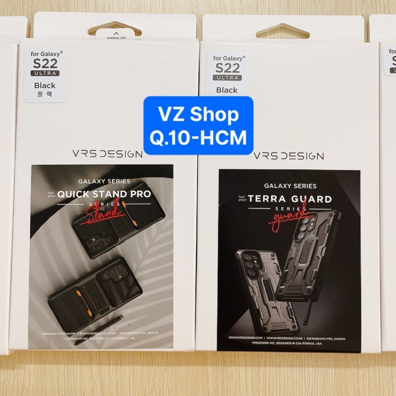 Chính hãng nguyên seal-Ốp chống sốc VRS Design-Terra Guard và Quick Stand Pro cho Galaxy S22 Ultra