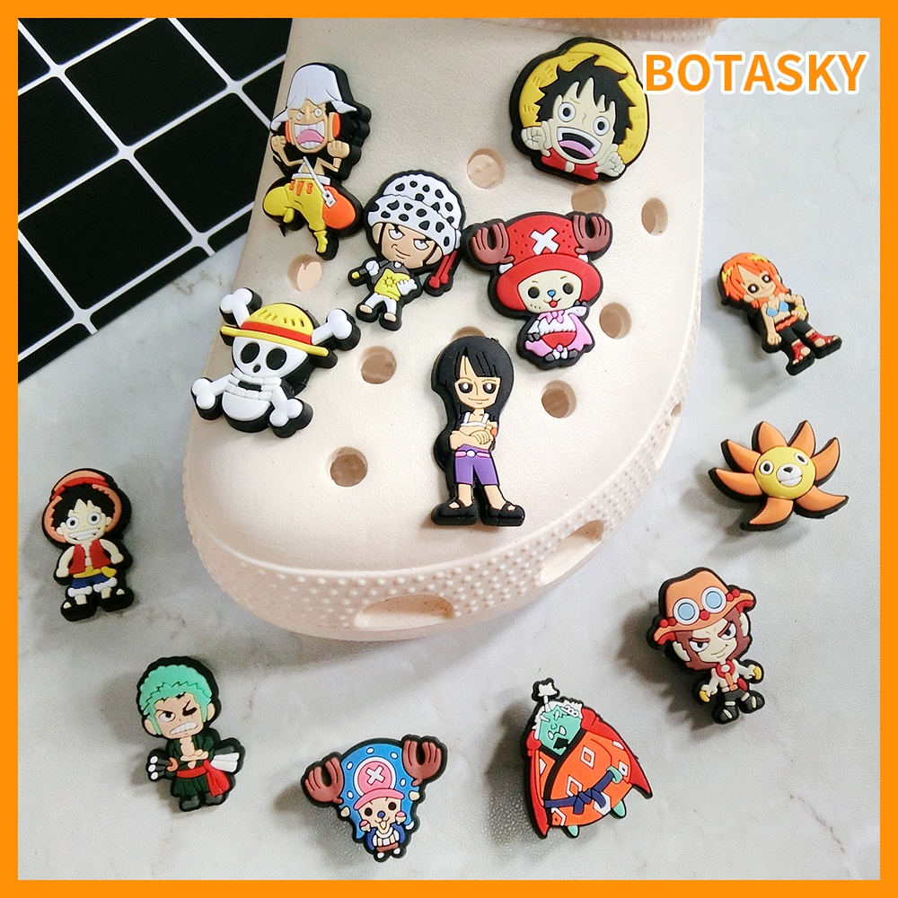 Giày Crocs Jibbitz One Piece Monkey· khóa cài màu trơn trang trí hoa giày dép