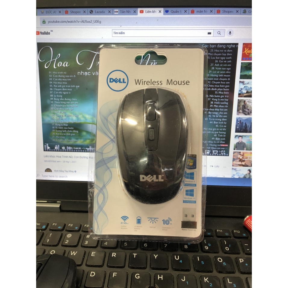 Chuột máy tính không dây DELL- Lướt Nhẹ Êm Ái, Cầm Vừa Tay, Bảo Hành 6 Tháng