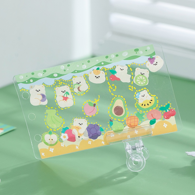 Flowertree Bộ 2 Sticker Trang Trí Sổ Tay Hình Gấu