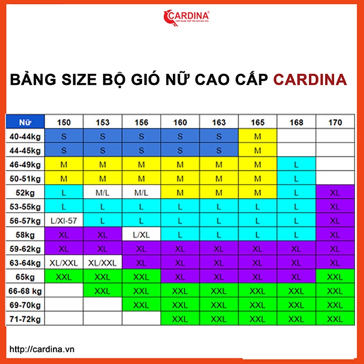 Bộ gió nữ CARDINA chất gió trơn 2 lớp lót lưới cao cấp dáng thể thao 9BGF.