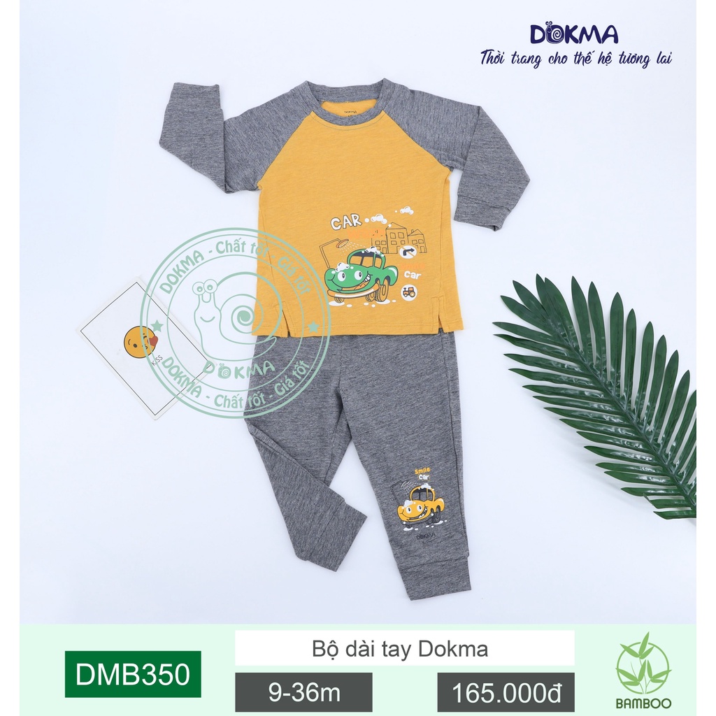 DMB350 Bộ dài tay Dokma vải sợi tre mỏng cho bé (9-36M)