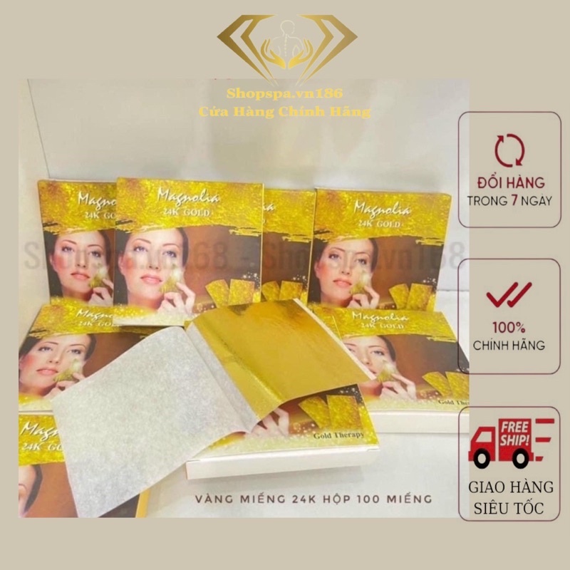 Combo 100 Miếng Mặt Nạ Vàng Lá 24k Nguyên Chất