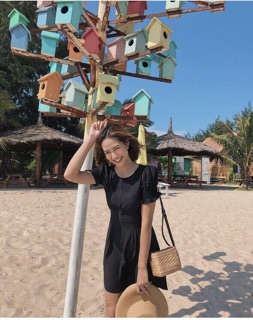Đầm tay bo basic