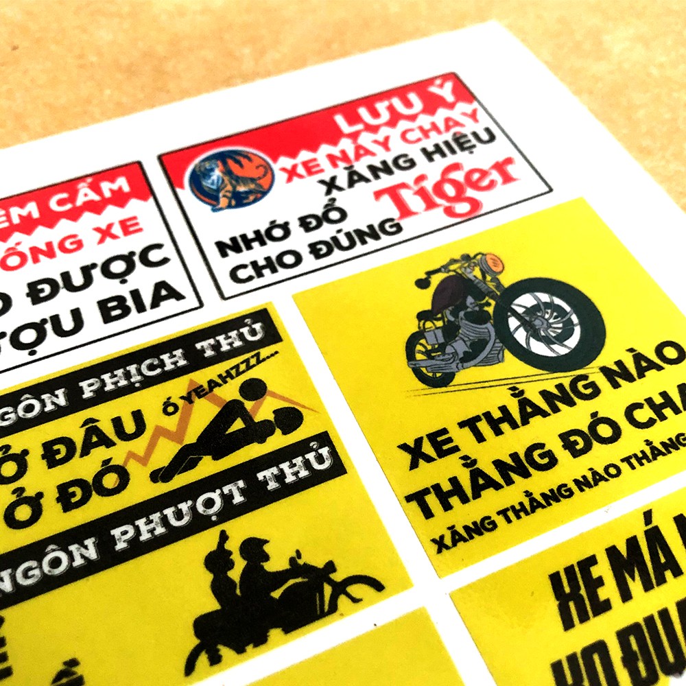 Bộ 20 Tem Xe Hài Hước - Team Xe Exiter Wave Winner