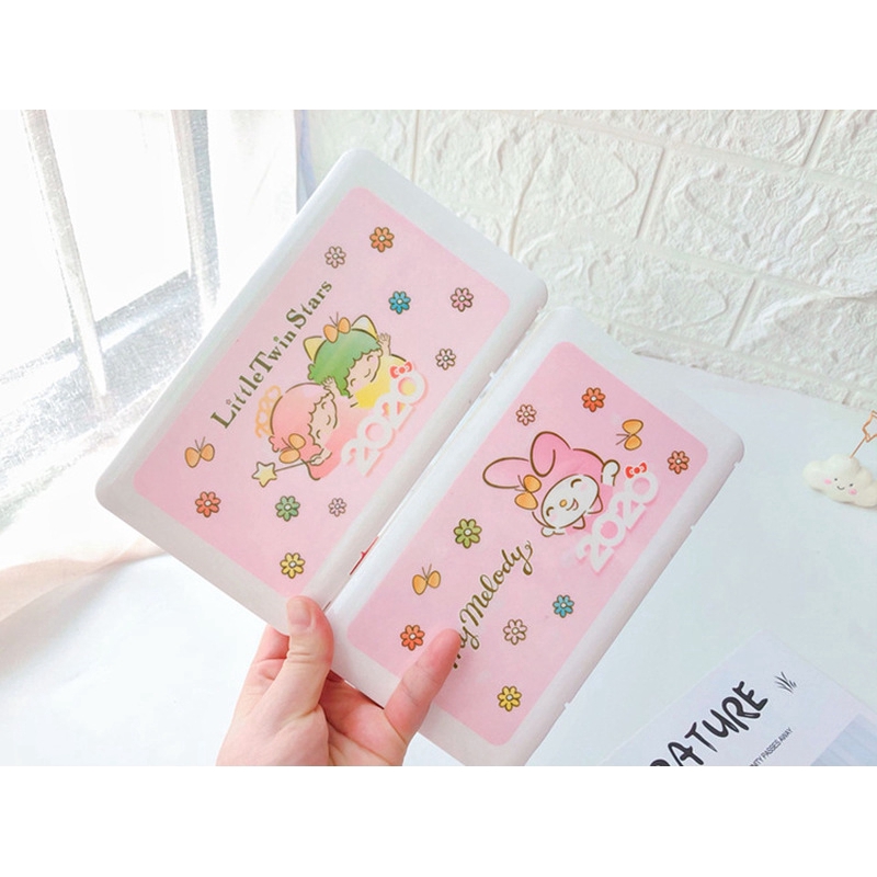 Hộp Nhựa Đựng Khẩu Trang Chống Bụi Họa Tiết Hello Kitty / Melody Đáng Yêu