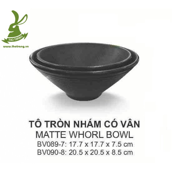 Tô Bán Phở Hình Tam Giác Cao Cấp Màu Đen Nhám 20.5cm SRITHAI SUPERWARE BV090-8 DN